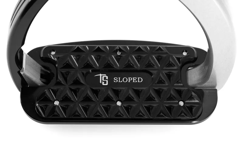 Tech Venice Sloped Evo Safety Stirrups-Silver/Black-1